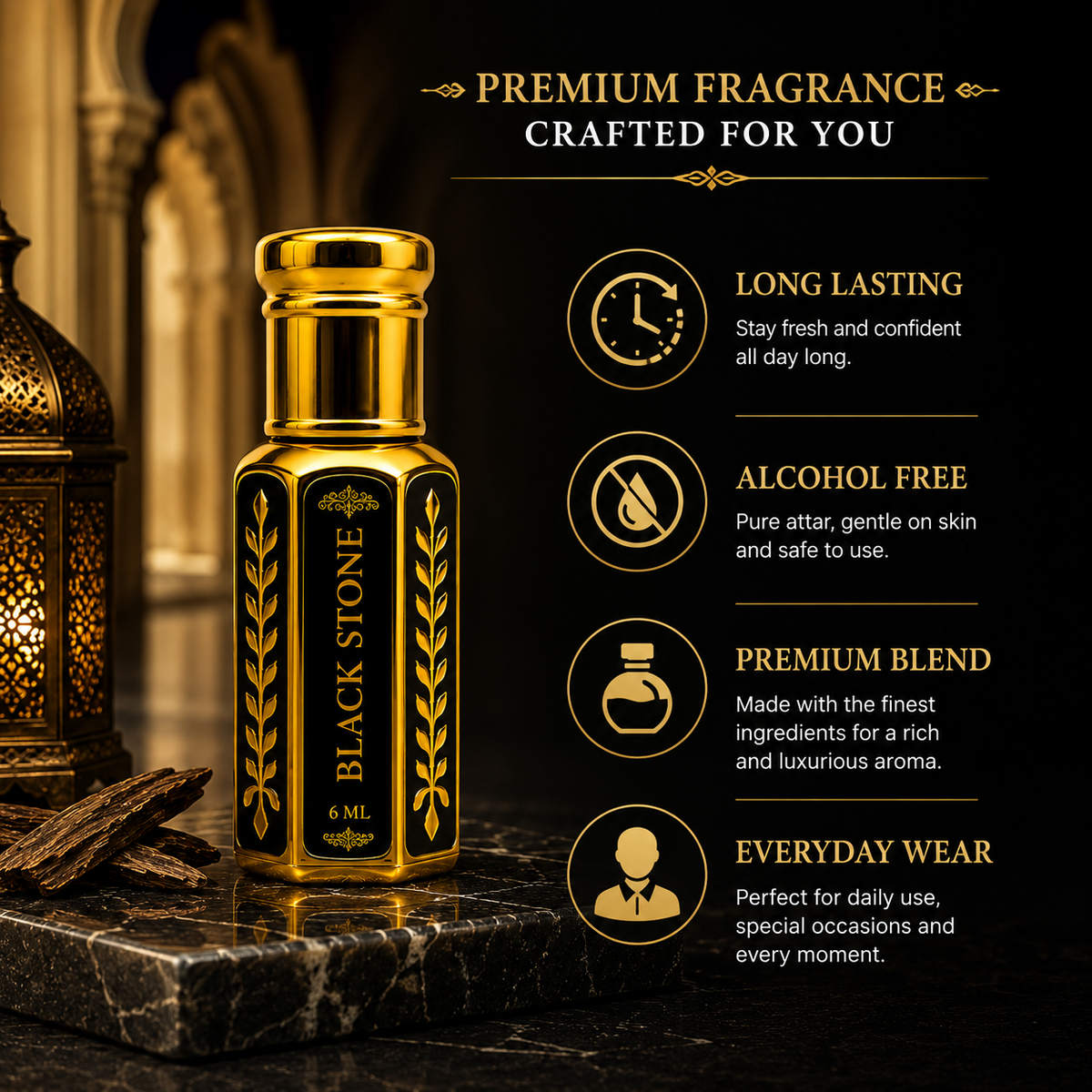 The Black Stone Pure Attar -10 ML