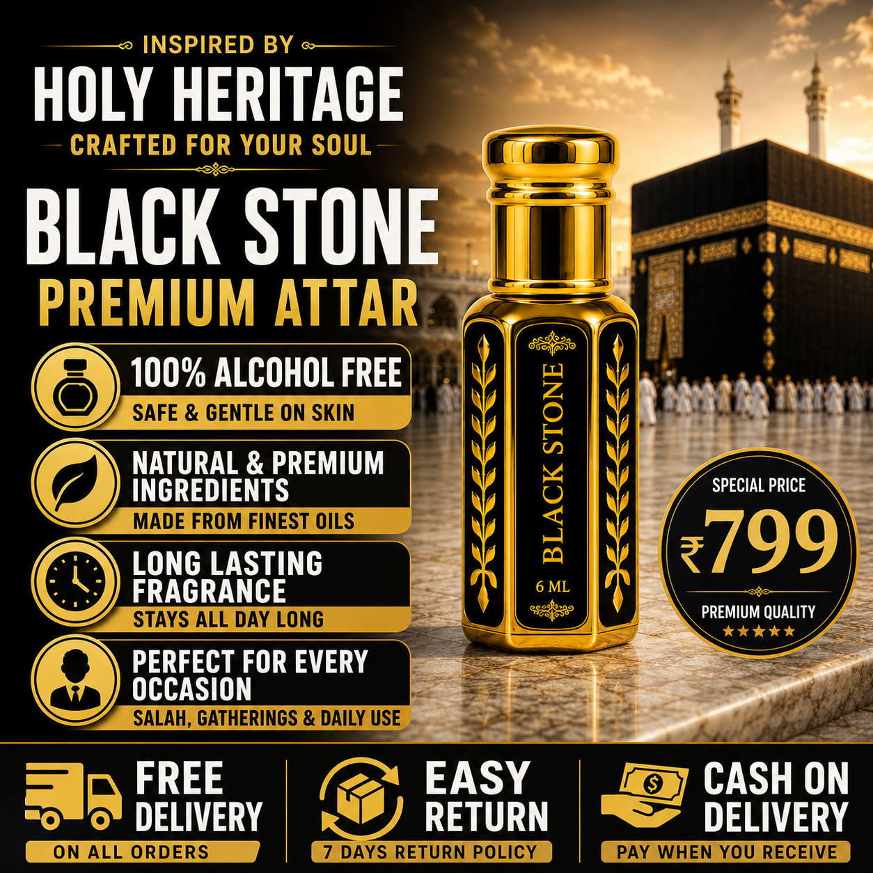 The Black Stone Pure Attar -10 ML