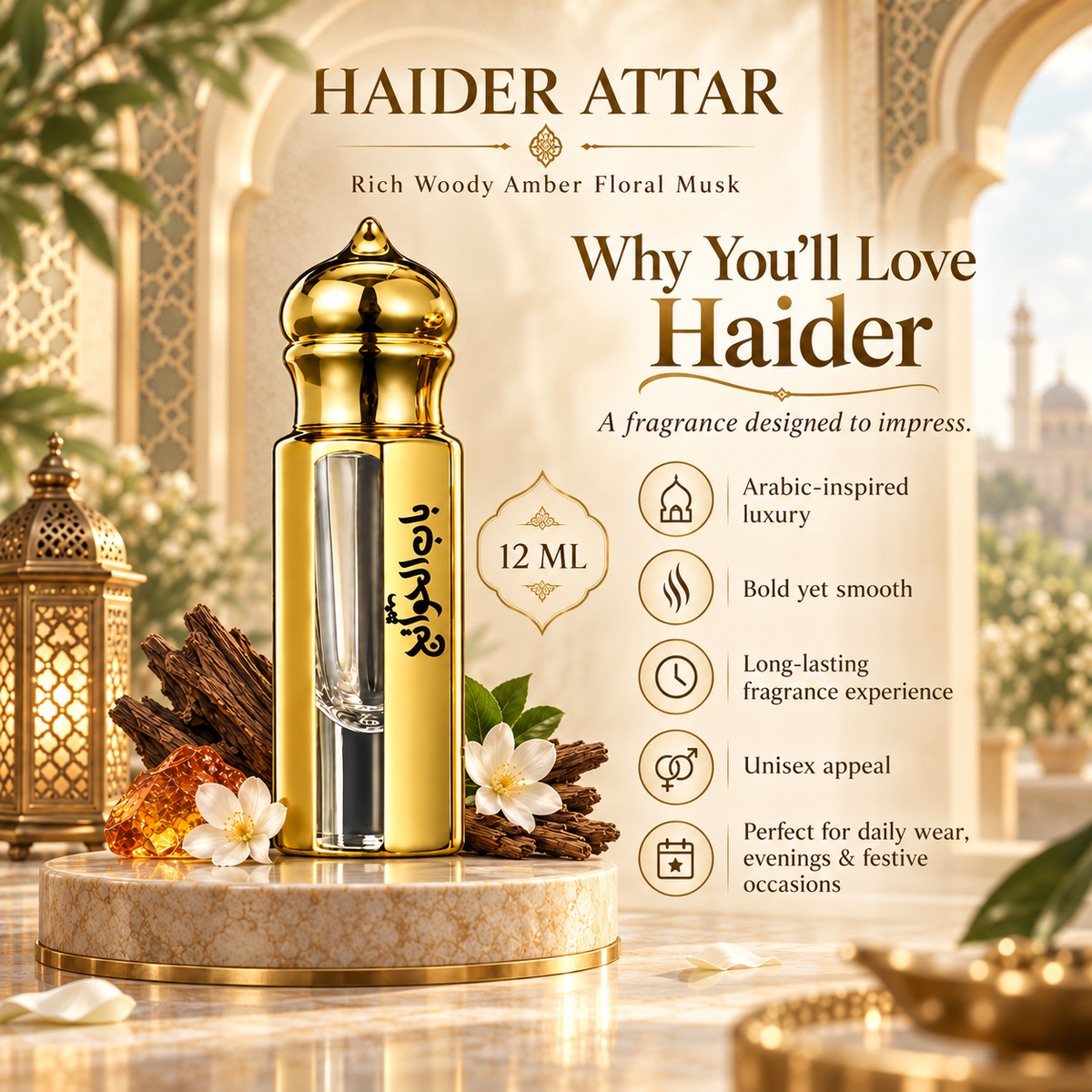 Pure Haider Attar - 12 ml