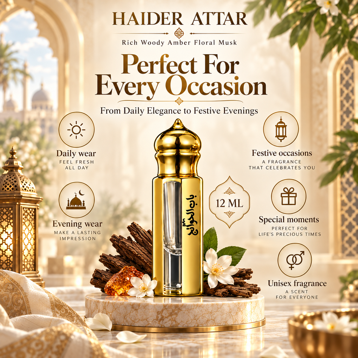 Pure Haider Attar - 12 ml