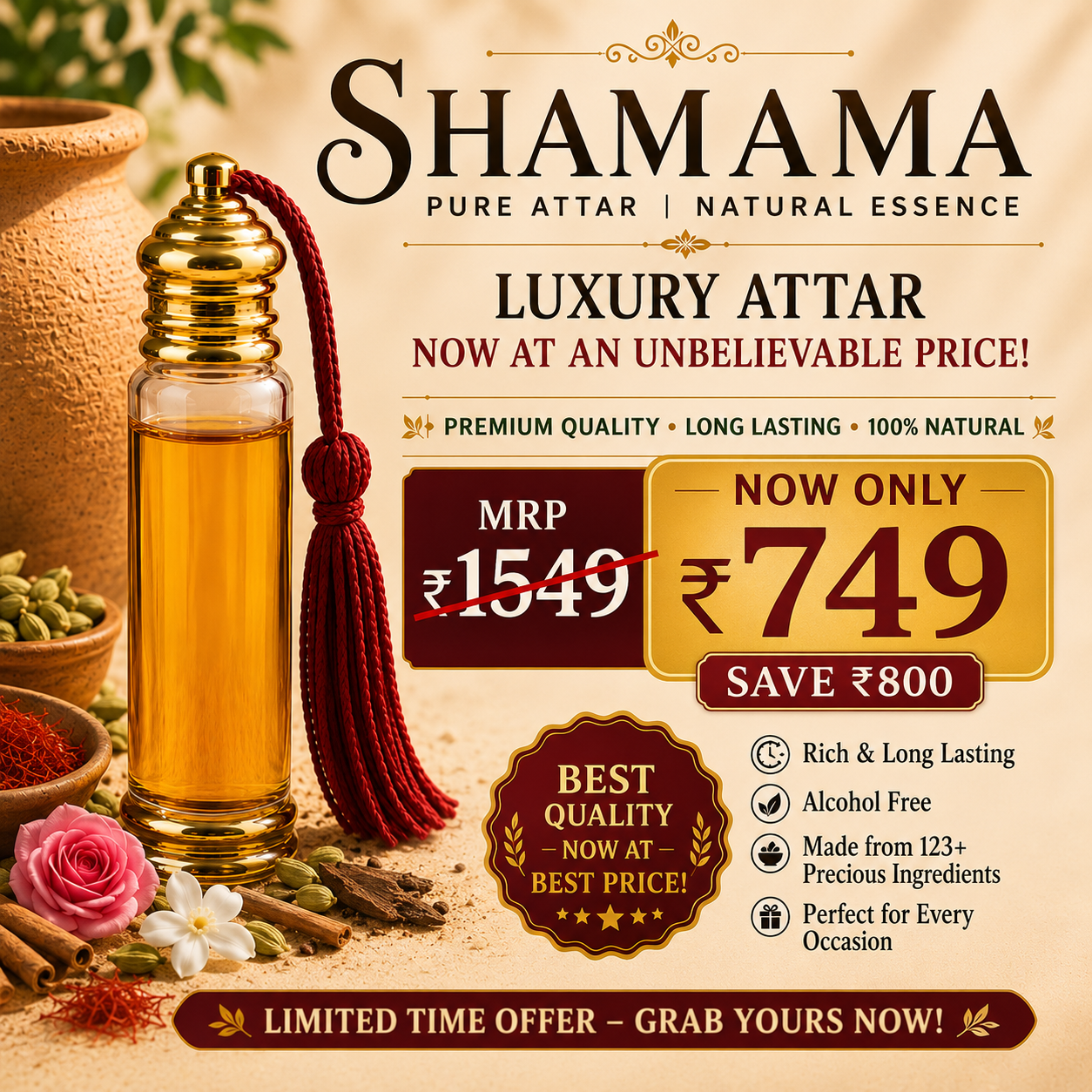 Pure Shamama Attar - 18ML